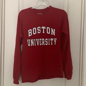 Champion Boston University Long Sleeved Top in Red
